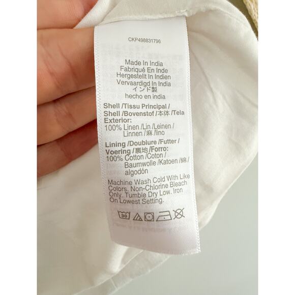 Madewell | NWT | 100% Linen Scoopneck Cutaway Vest in Salt White | Sz 10 - Picture 6 of 9